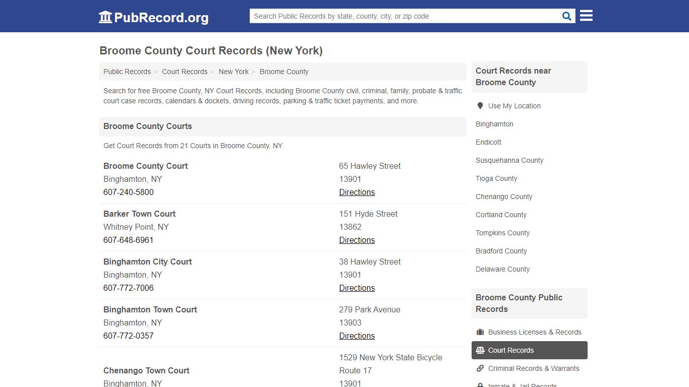 Free Broome County Court Records (New York Court Records)